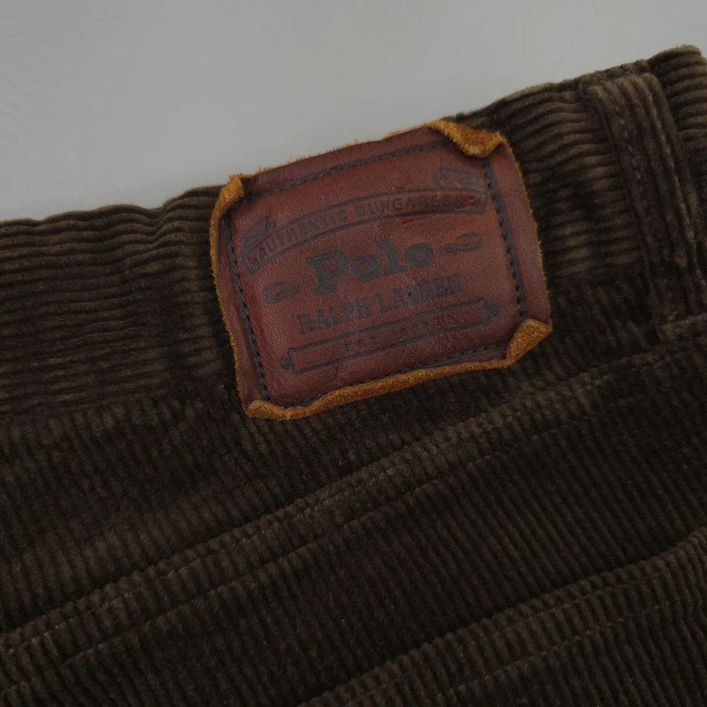 Polo Ralph Lauren Corduroy Chino Pants Mens 34x30 Brown 5 Pocket Stretch